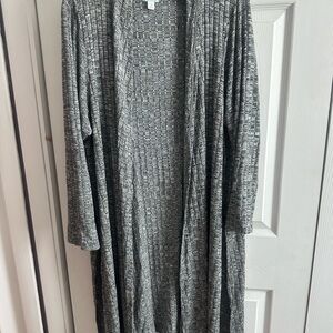 Dress Barn Gray Open-Front Cardigan